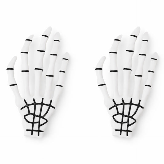 White Skeleton Hand Hair Clips – Goth Bone Barrette Set