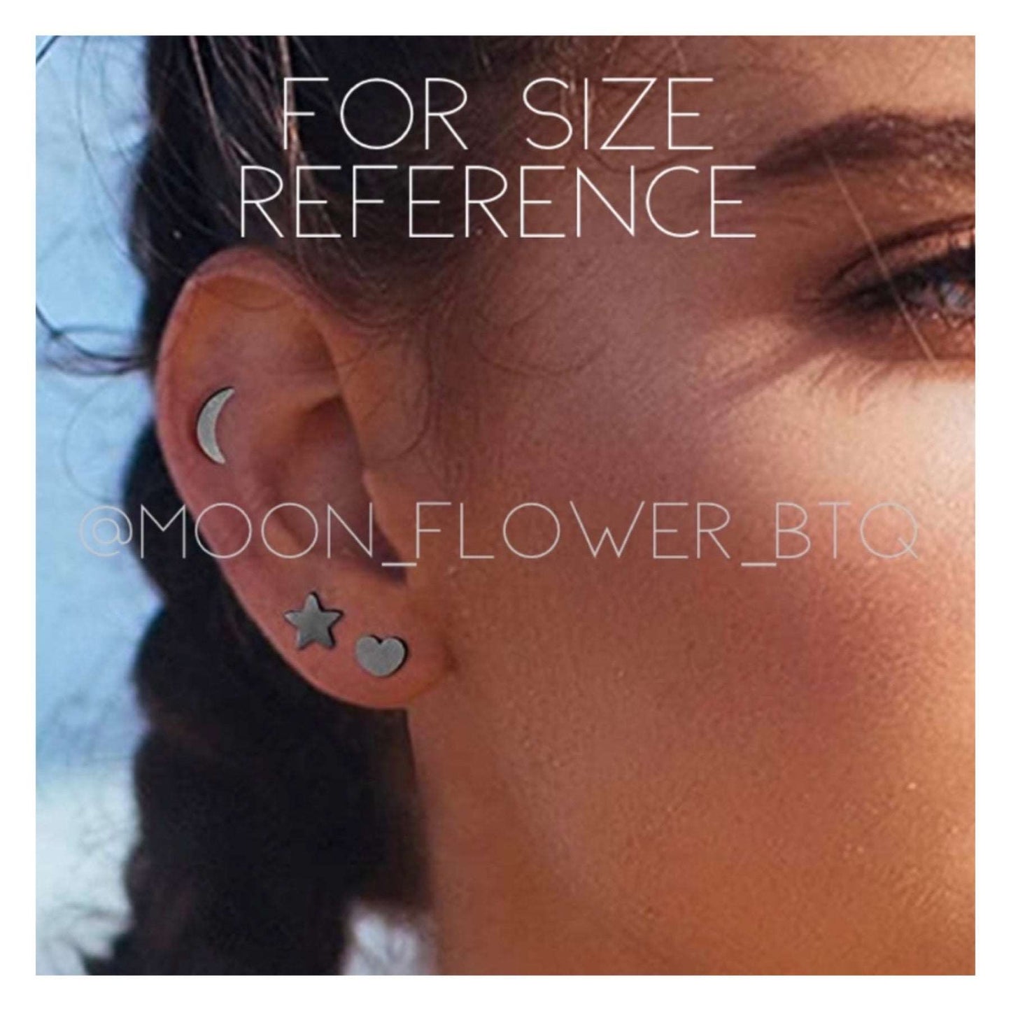 Pink Moon Barbell Earrings