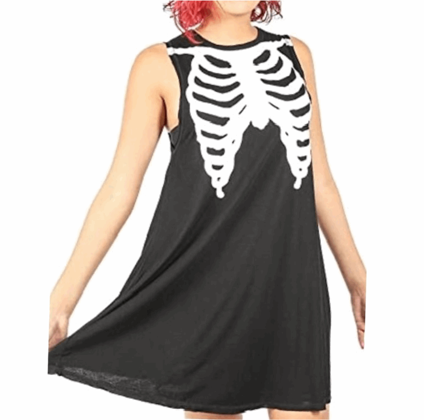 Iron Fist Bone In Skeleton Trapeze Tank Dress