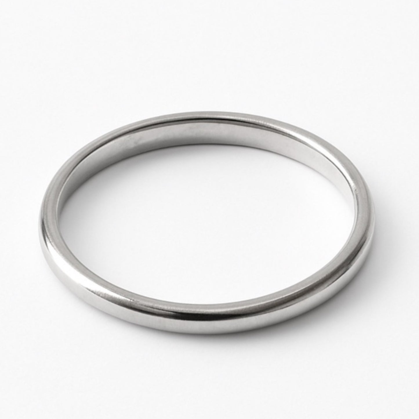 Minimal Stainless Steel Thin Band Ring – Stackable Silver Ring