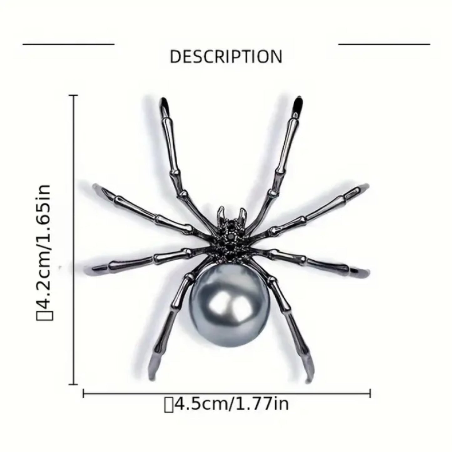 Black Goth Spider Stud Earrings