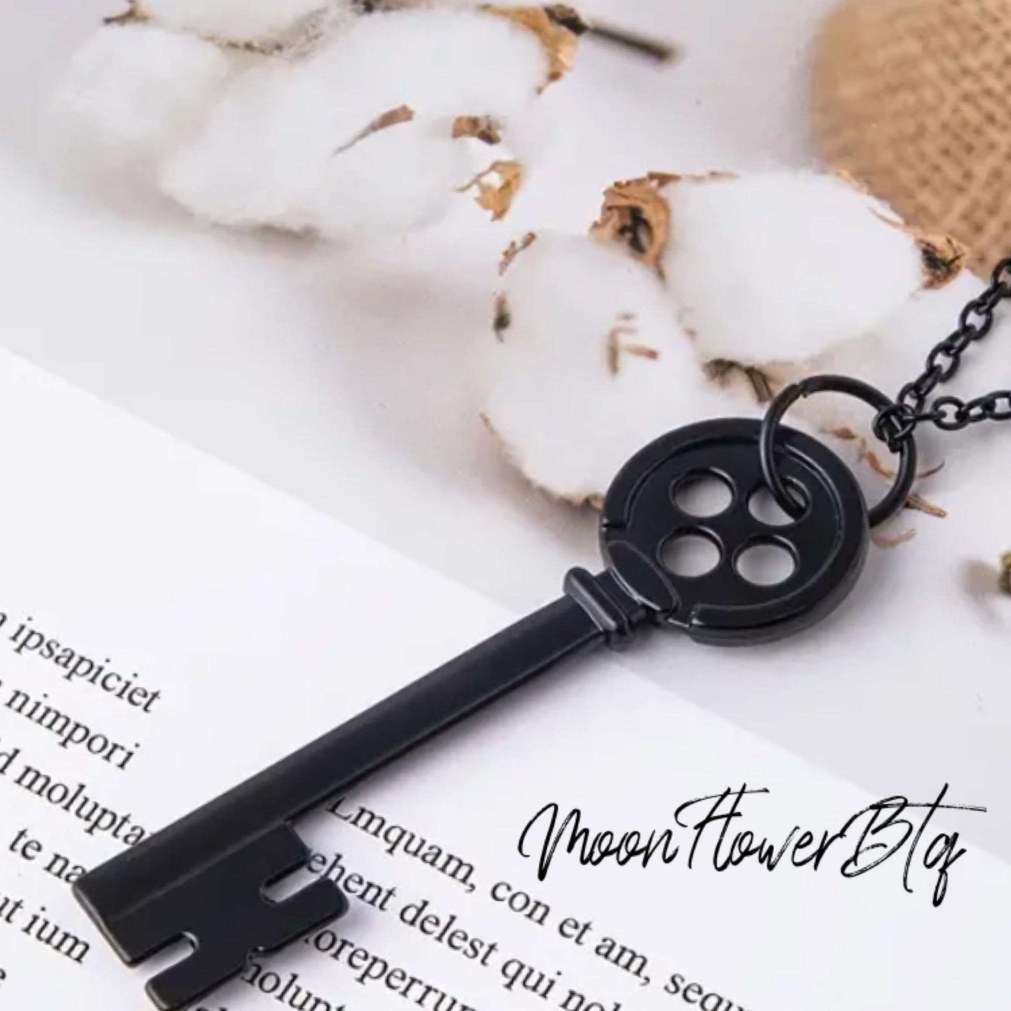 Black Key Pendant Necklace