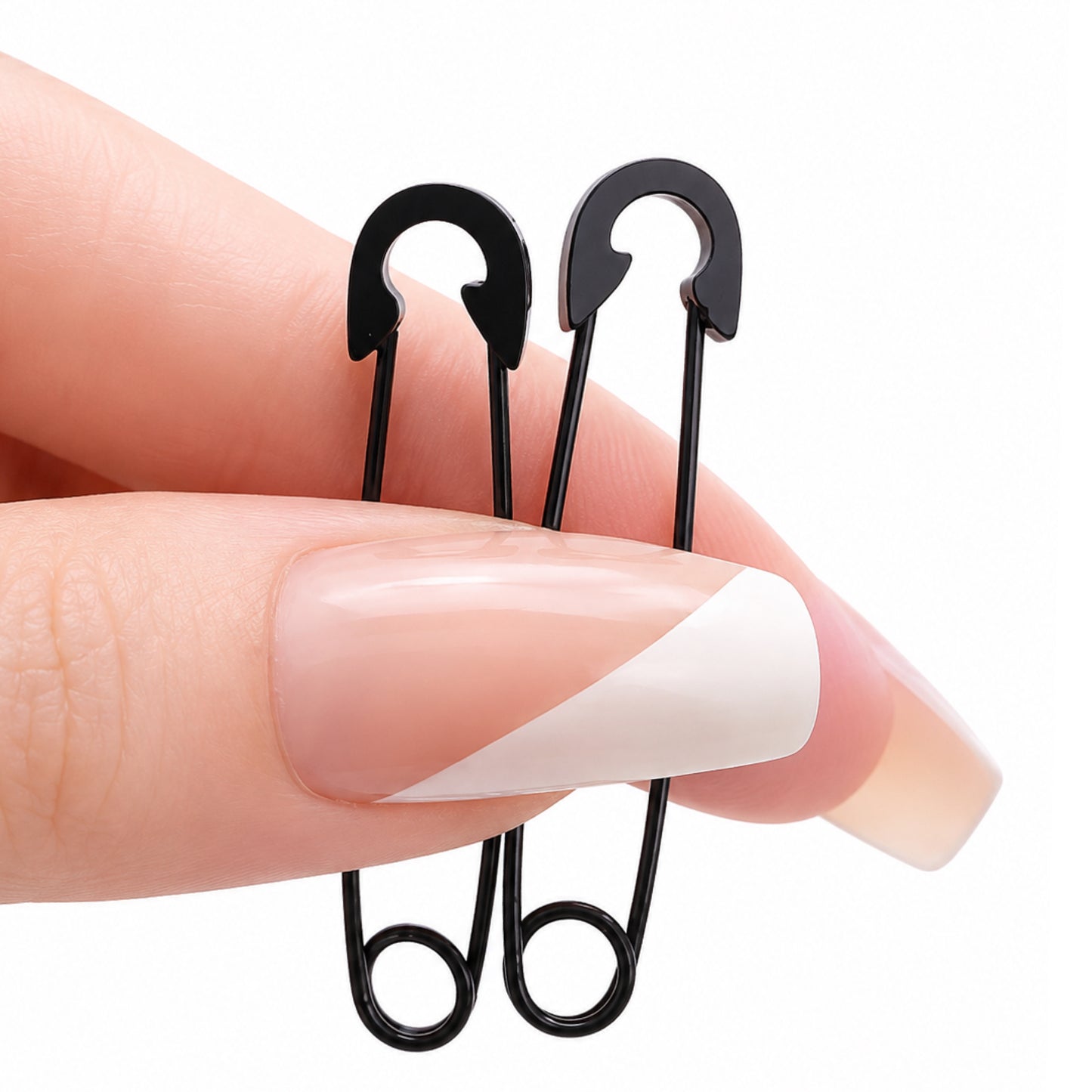 Black Safety Pin Minimalist Dangle Drop Earrings