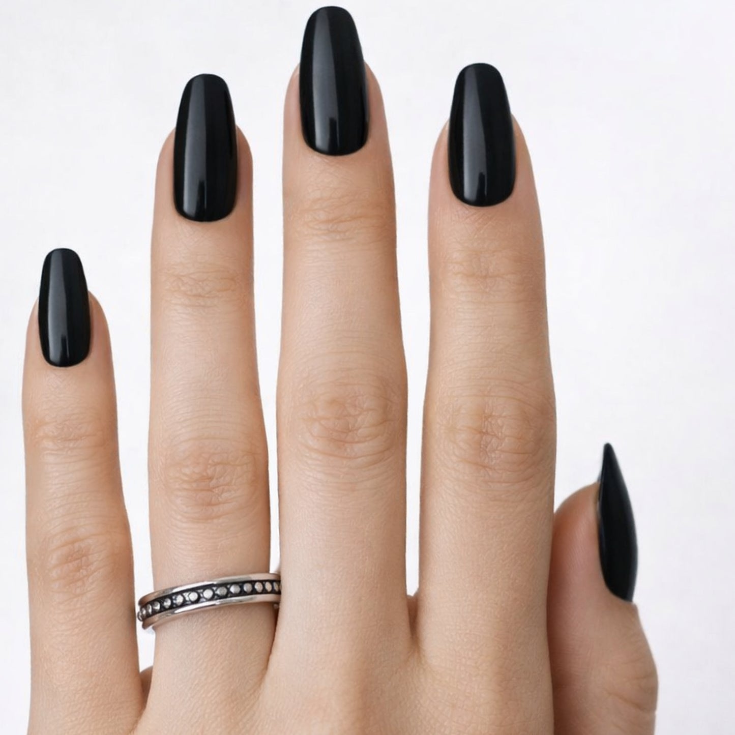 Stainless Steel Spinner Ring – Studded Fidget Band