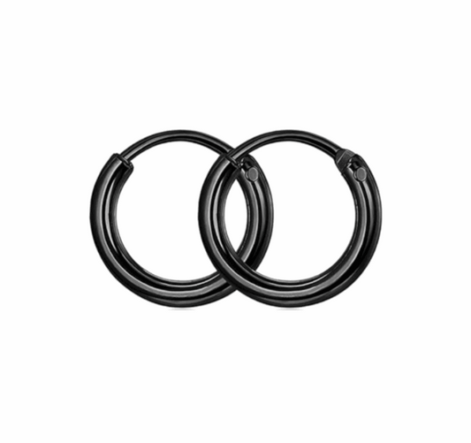 Black Huggie Hoop Earrings