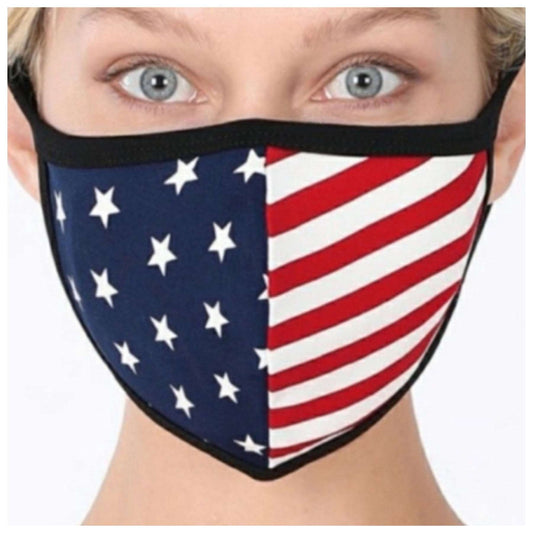 American Flag Print Cotton Face Mask