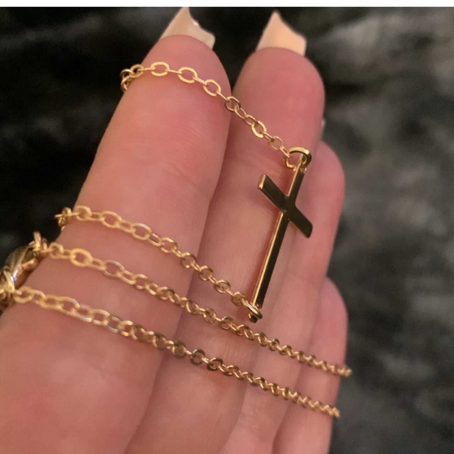 Simple Minimalist Gold Cross Necklace