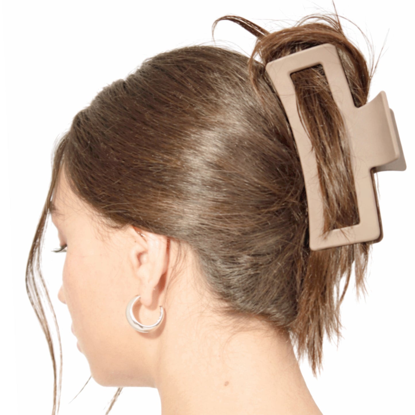 4 Piece Large 4” Matte Rectangle Claw Clip Set – Neutral Collection