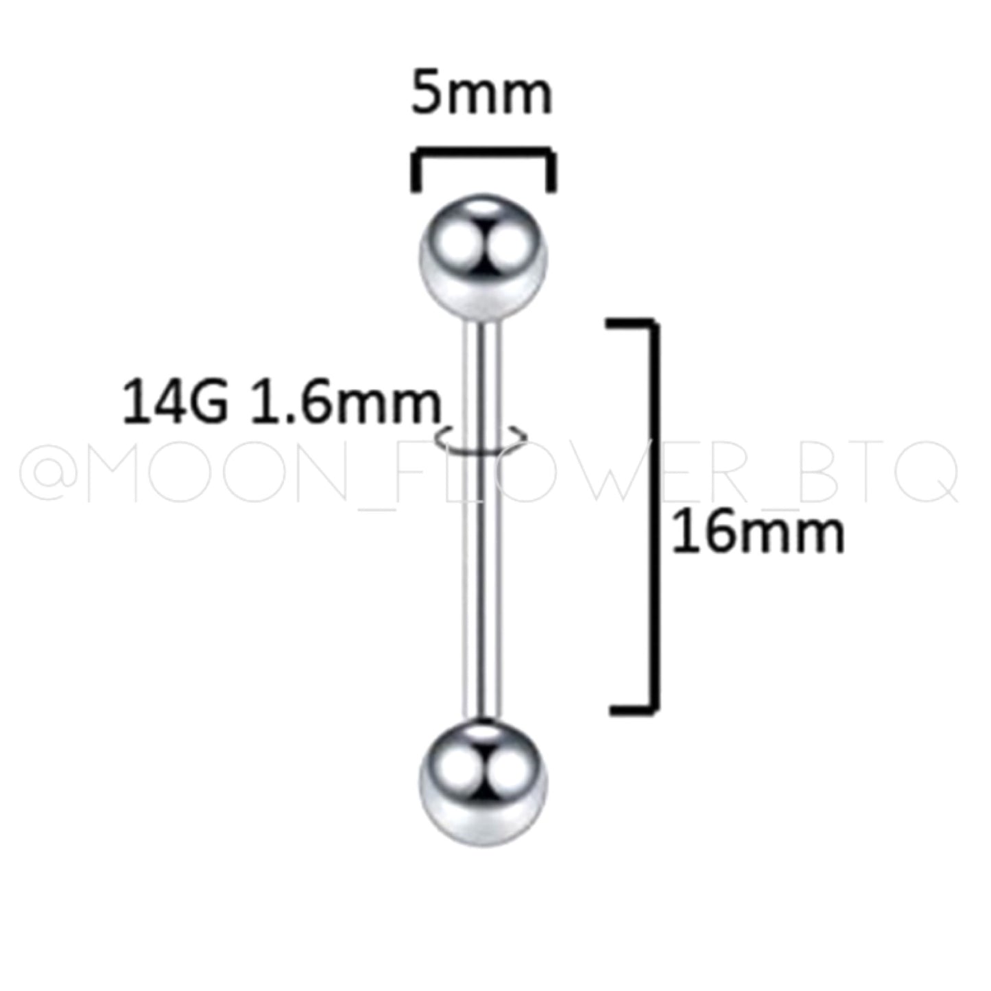 Stainless Steel Barbell Tongue Ring