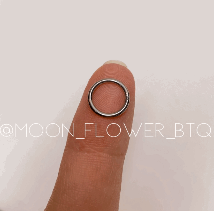 Silver CZ Clicker Style Hoop Septum Ring