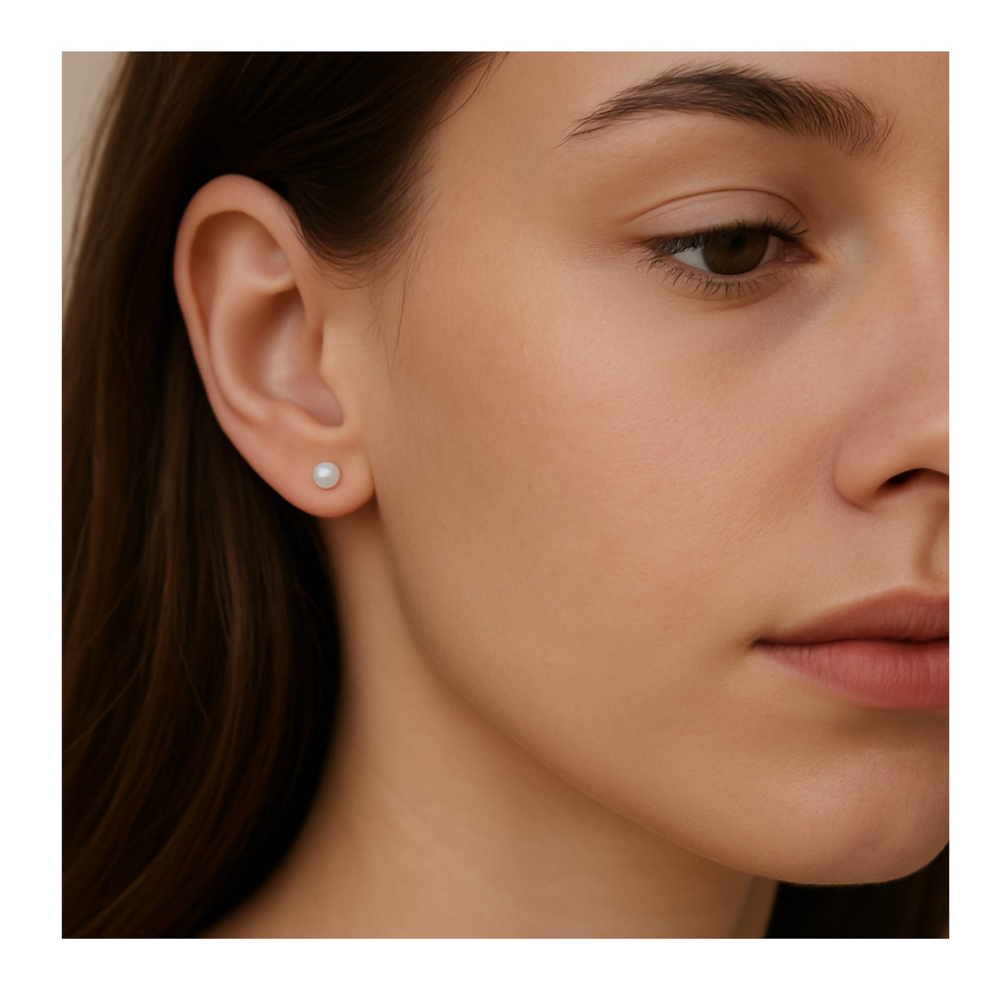 3mm Pearl Flat Back Screw-On Earrings – 18K Gold Plated Stainless Steel