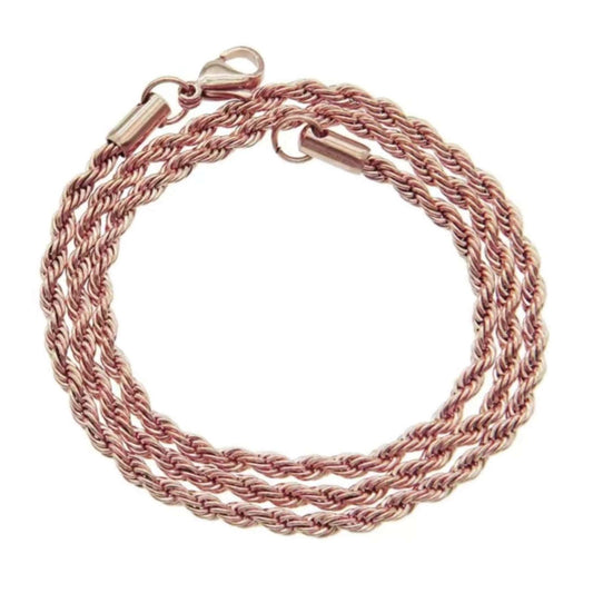 Rose Gold Rope Chain Style Necklace