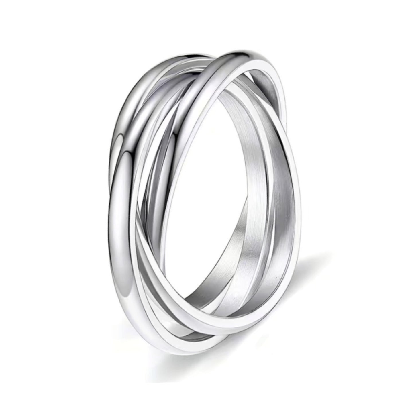 Triple Interconnected Stainless Steel Anxiety Fidget Ring