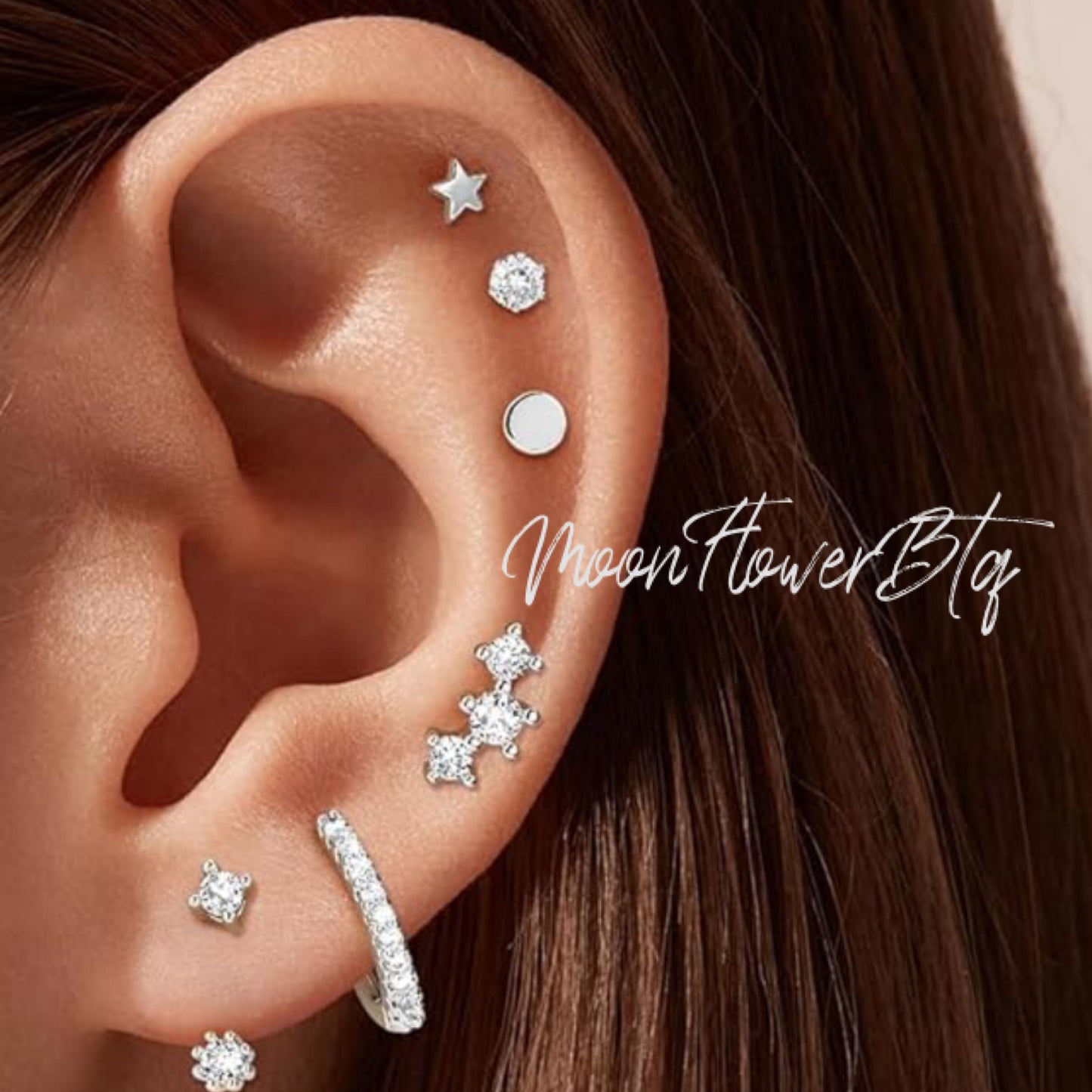 Very Tiny Silver Star Stud Earring