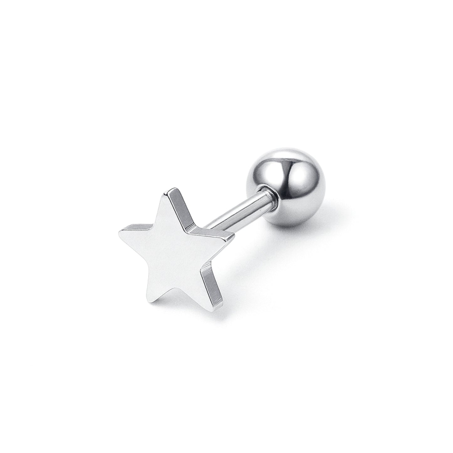 Stainless Steel Star Cartilage Earring 16G | Helix, Tragus, Conch Piercing Jewelry