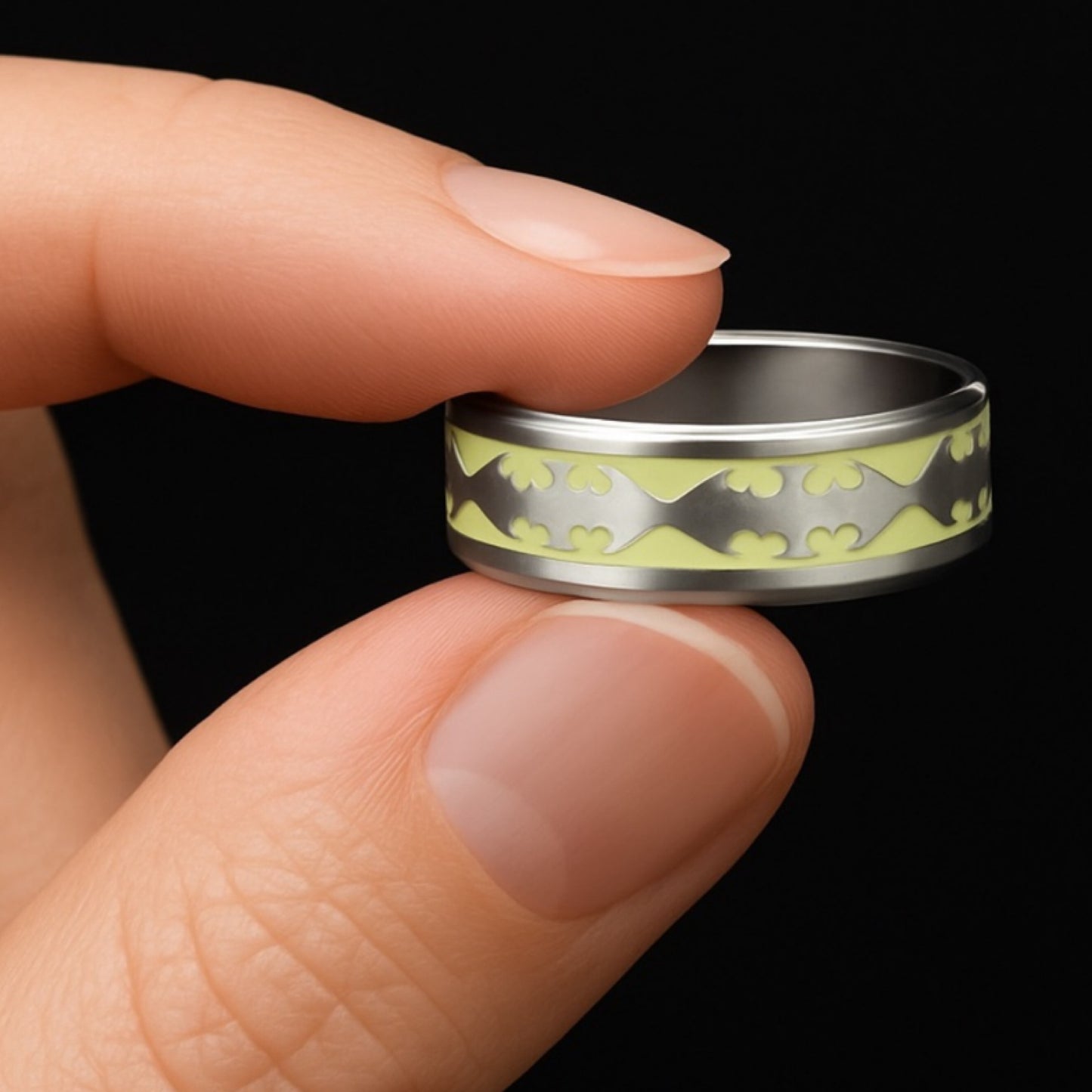 Glow in the Dark Bat Ring | Stainless Steel Band | Luminous Batman Style Jewelry
