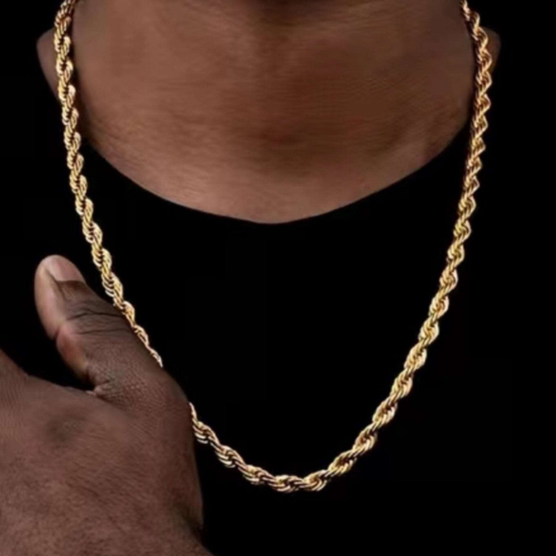 Gold Rope Chain Necklace