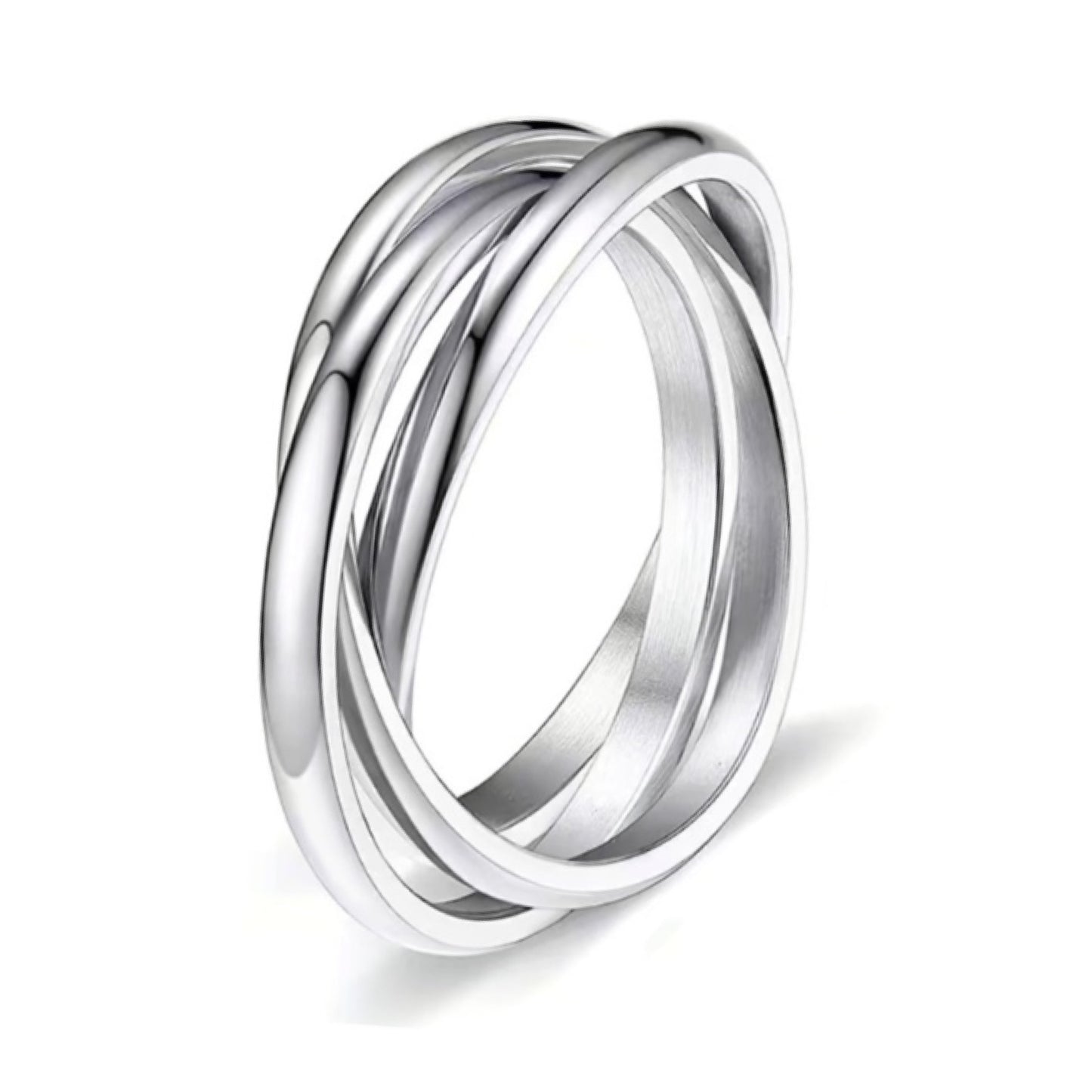 Triple Interconnected Stainless Steel Anxiety Fidget Ring