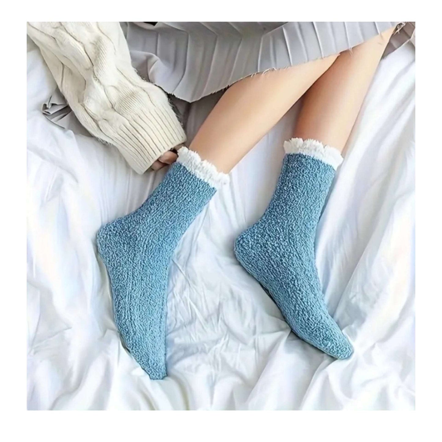 8 Pairs Cozy Plush Fuzzy Socks – Soft Winter Lounge Socks in Pastel Colors