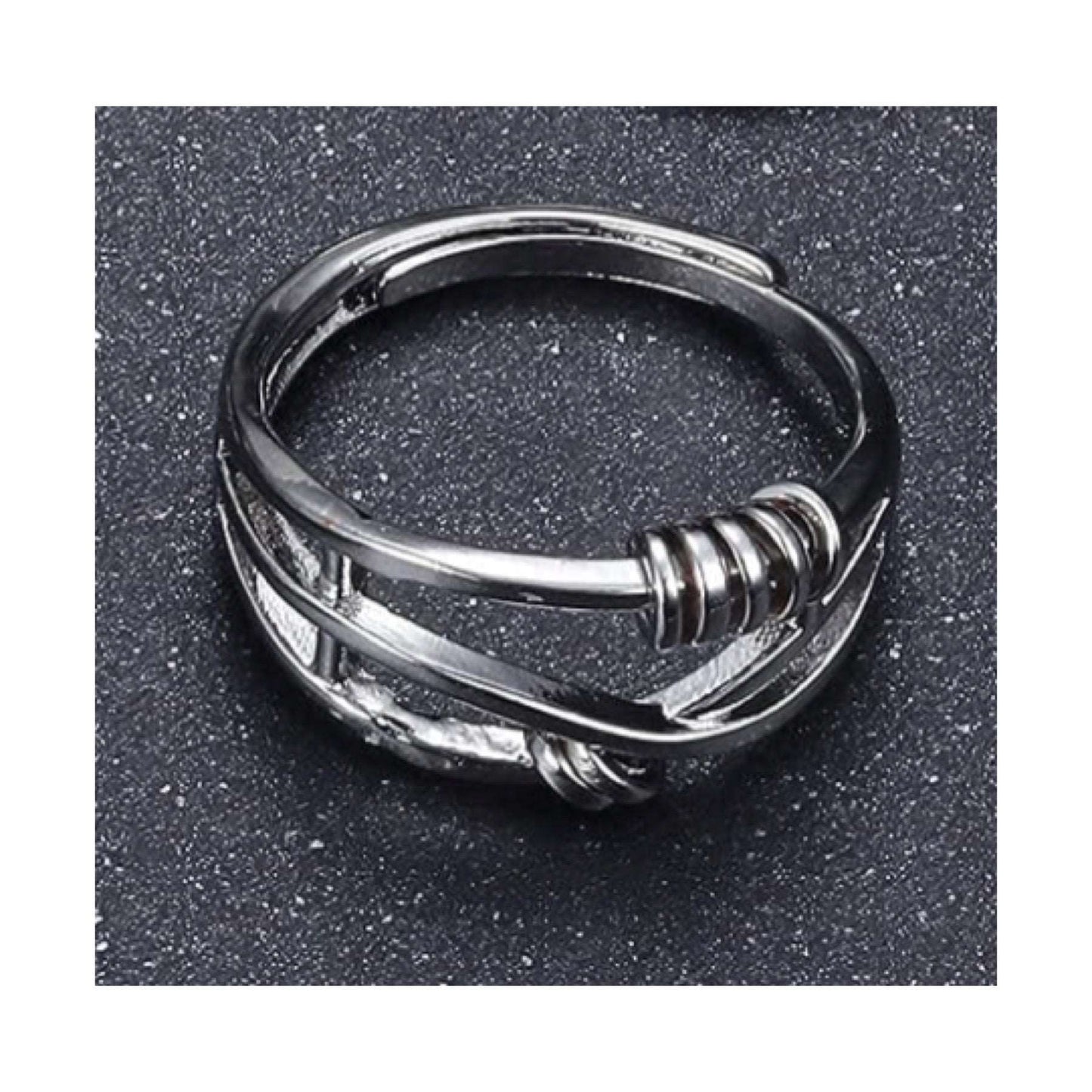 Beaded Stainless Steel Anxiety Fidget Ring