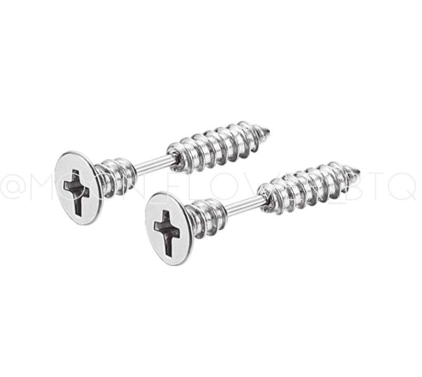 Silver Screw Earrings