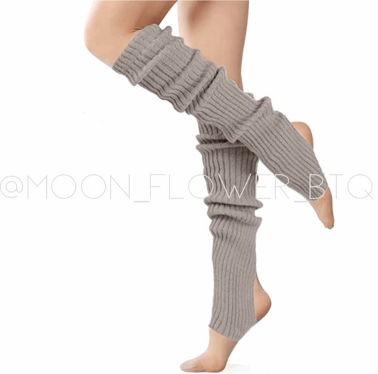 Gray Leg Warmers Toeless Yoga Dance Socks