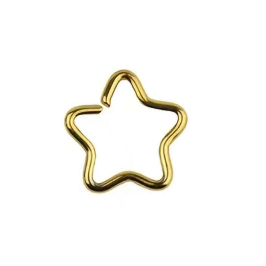 Gold Star Fixed Hoop Earring