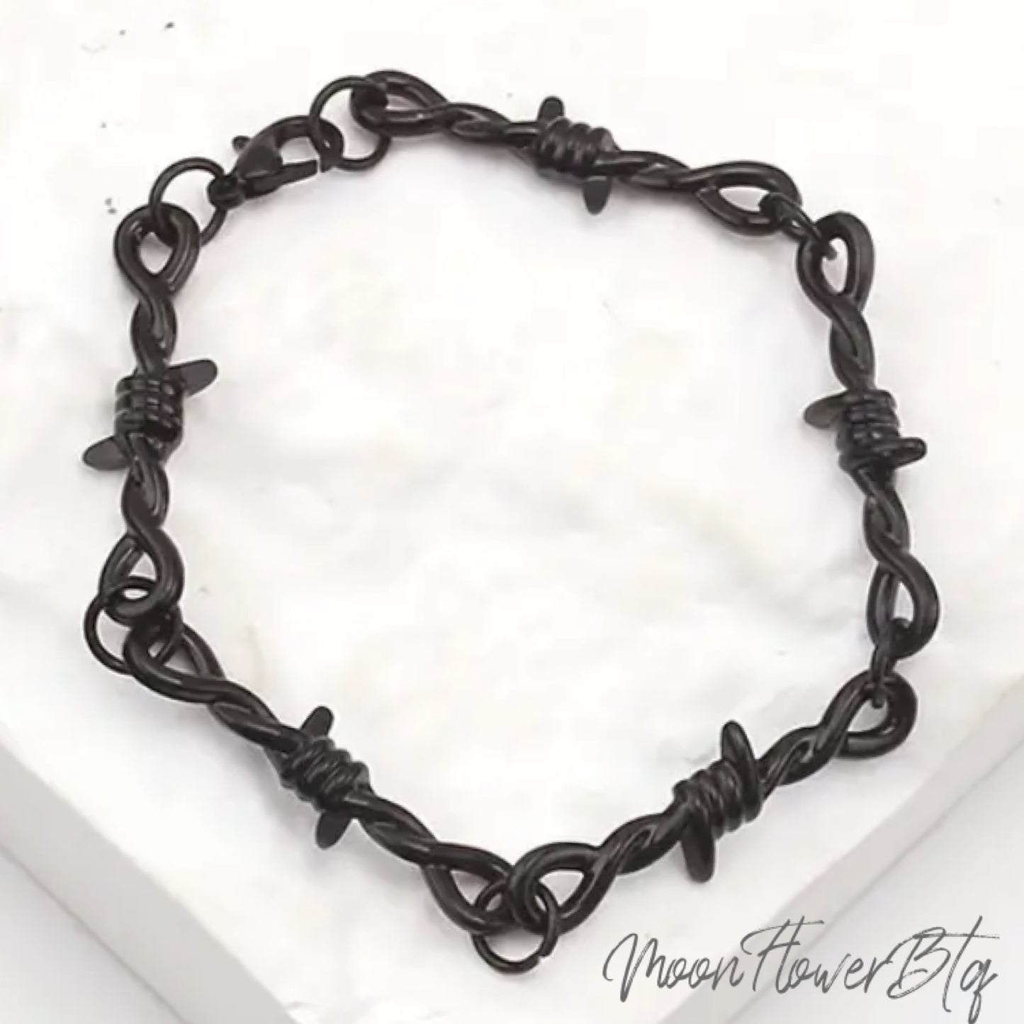 Black Barbed Wire Chain Bracelet