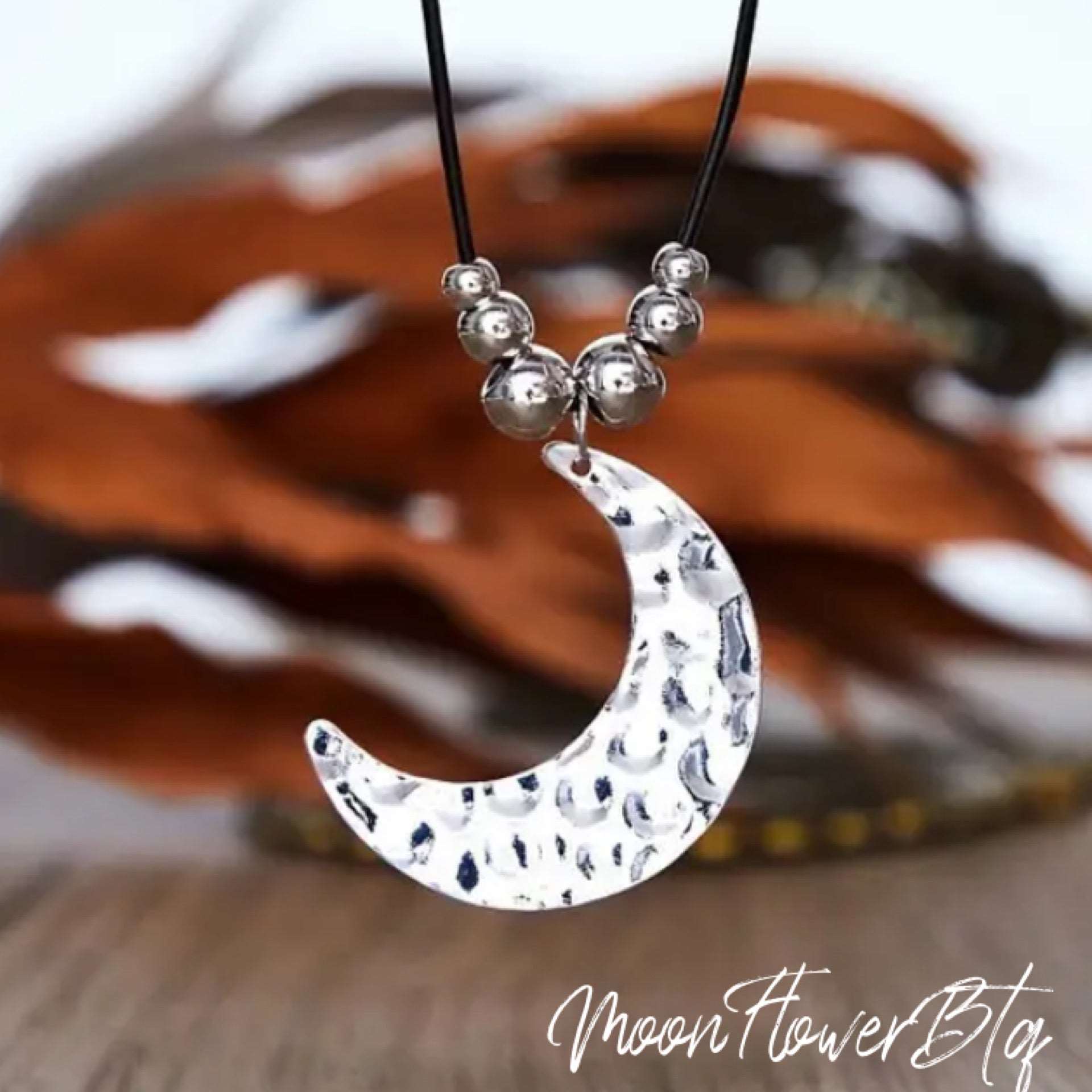 Vintage Boho Moon Pendant Necklace