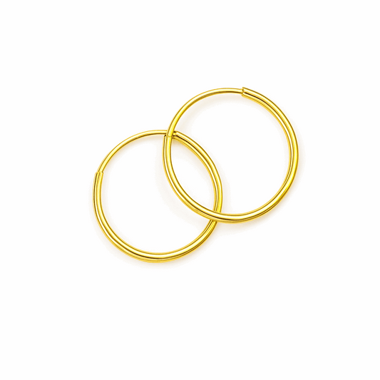Tiny 18k Gold Endless Hoop Sleeper Earrings – Classic Small Gold Hoops