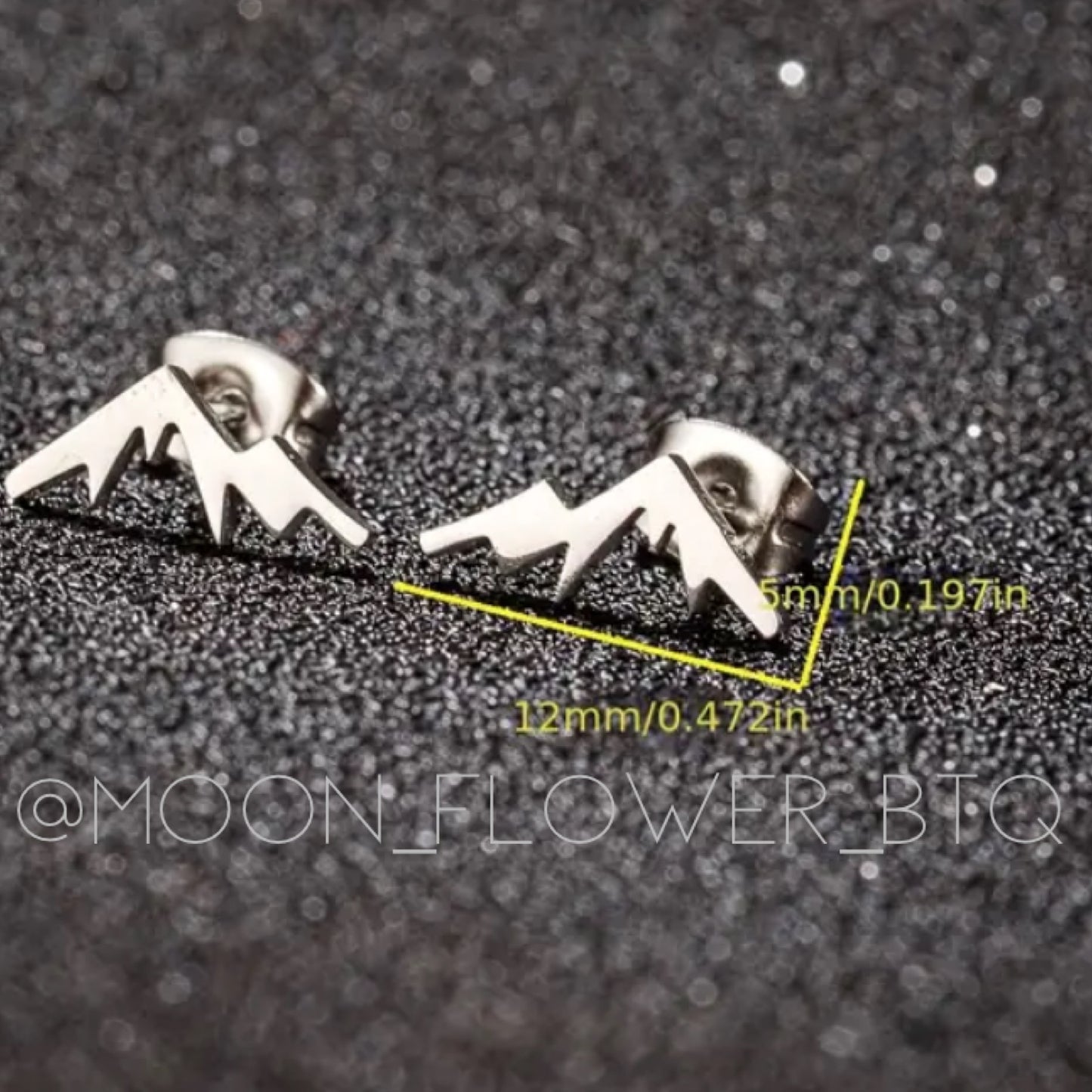 Tiny Mountain Peak Stud Earrings