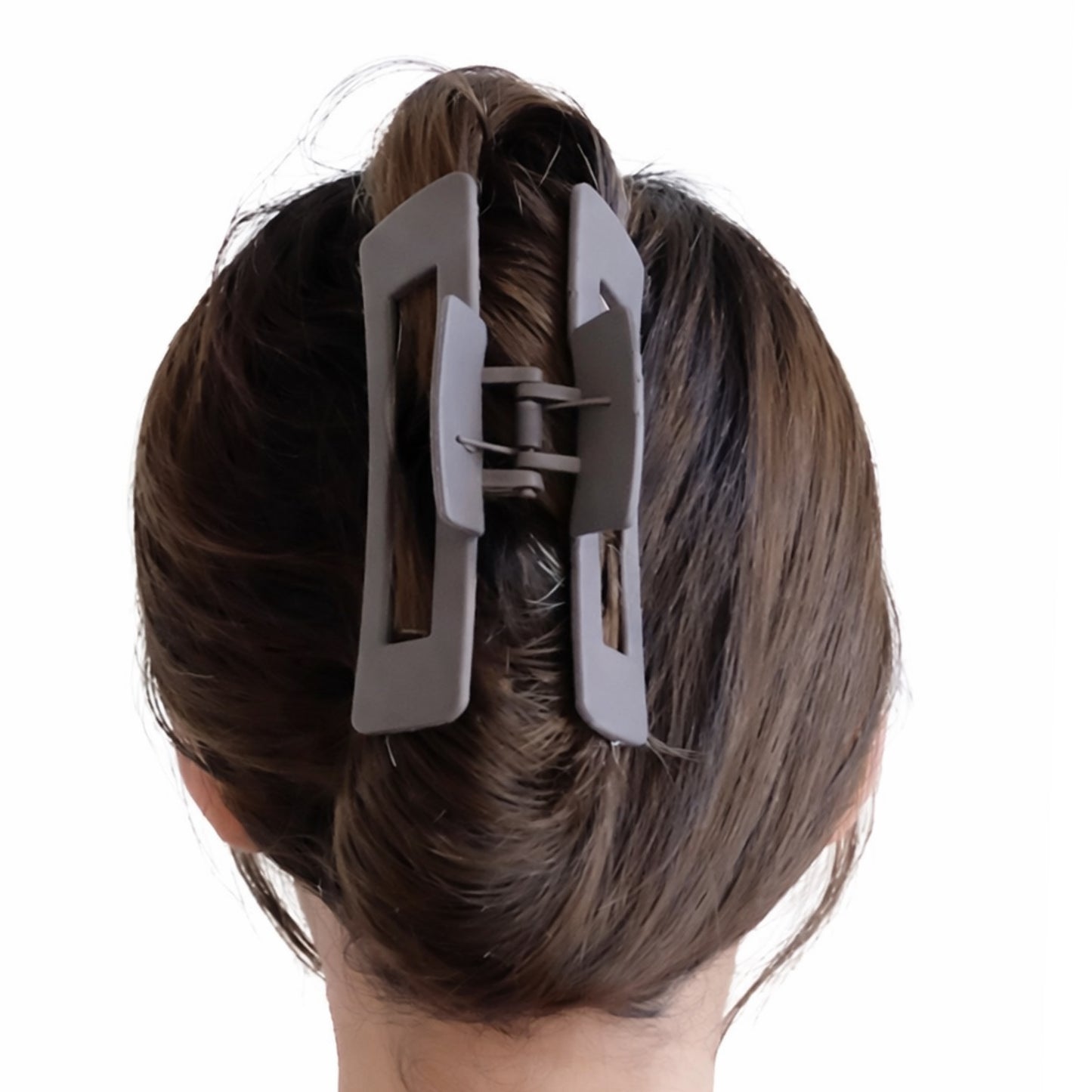 5 Inch Matte Rectangle Claw Clip Set – Brown Black White Hair Clips