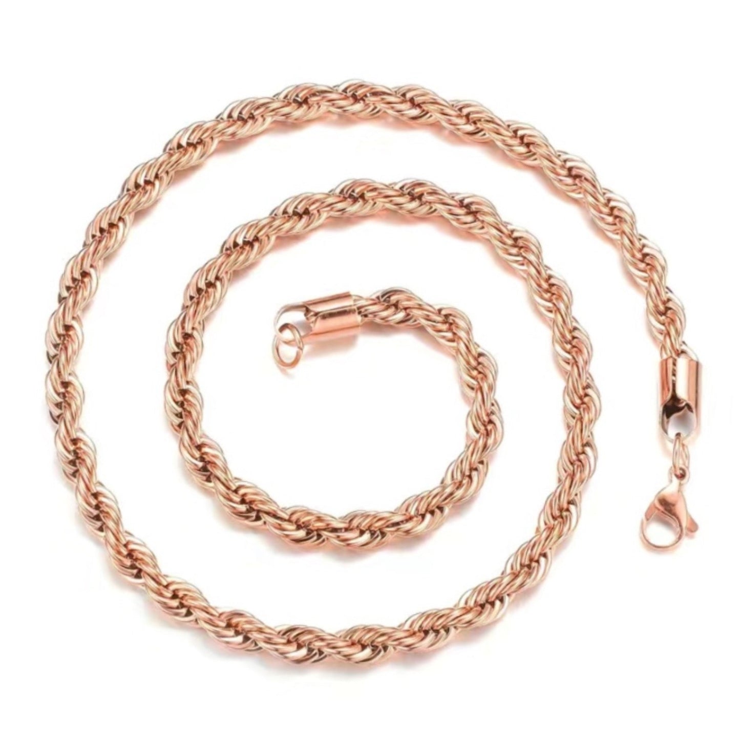 Rose Gold Rope Chain Style Necklace