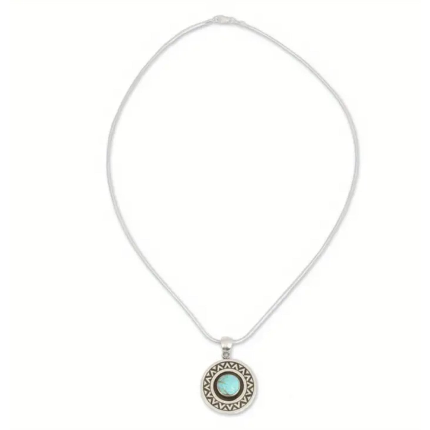 Silver Turquoise Pendant Necklace