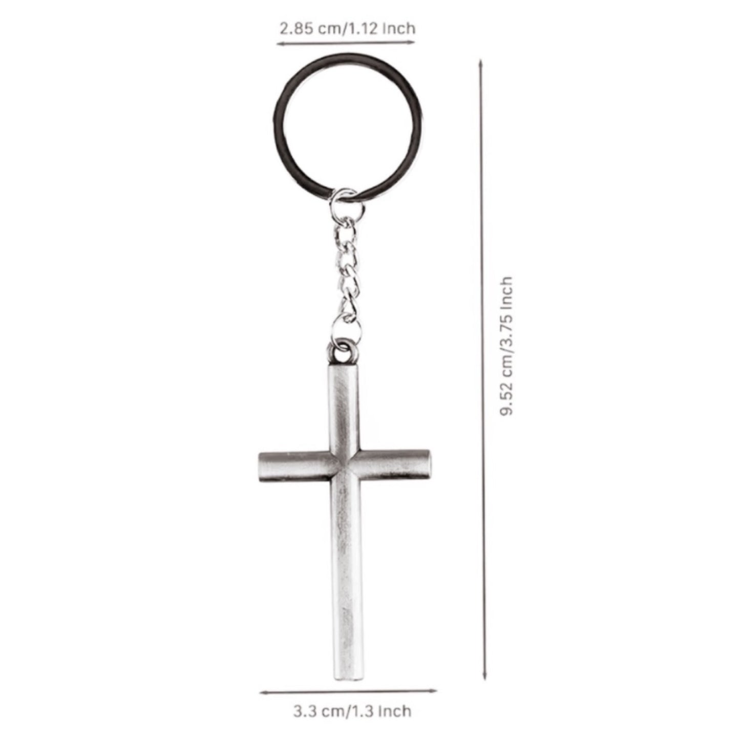 Rose Gold Metal Cross Keychain