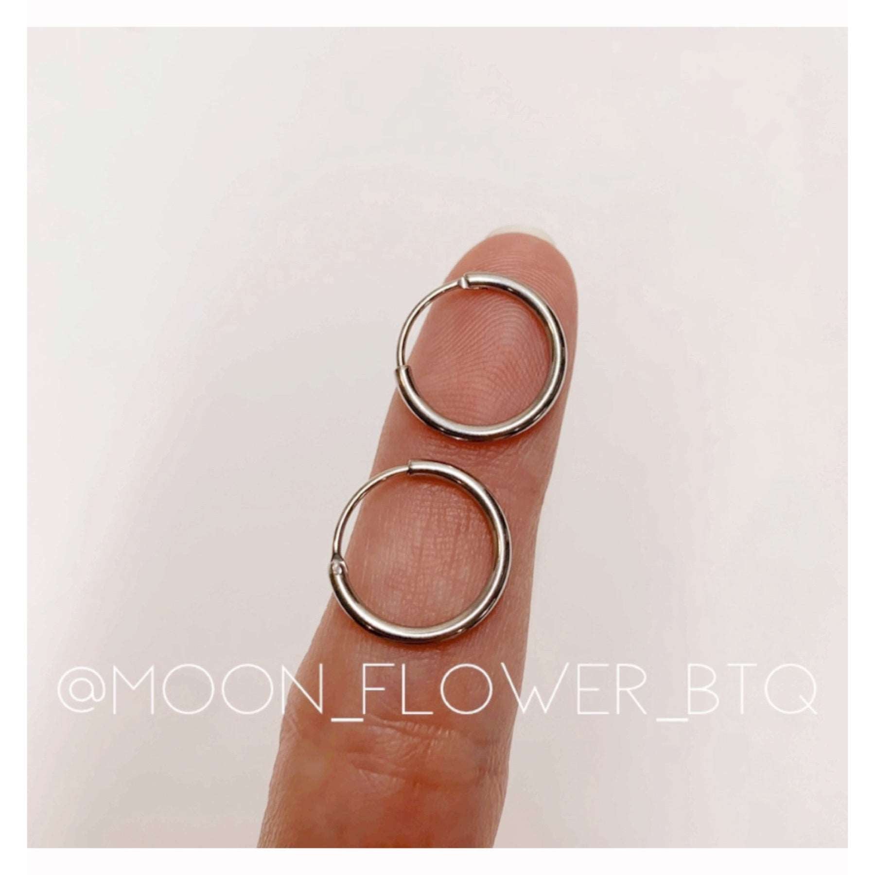 Silver Sleeper Hoop Earrings 12mm