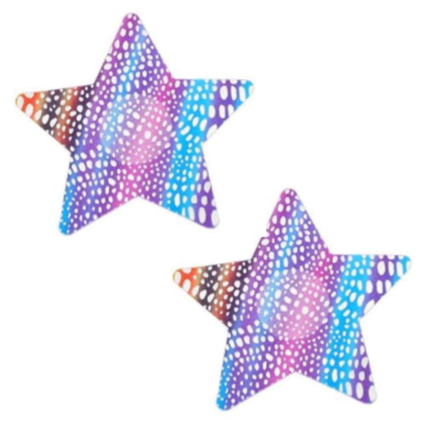 Rainbow Silver Star Breast Petal Pasties