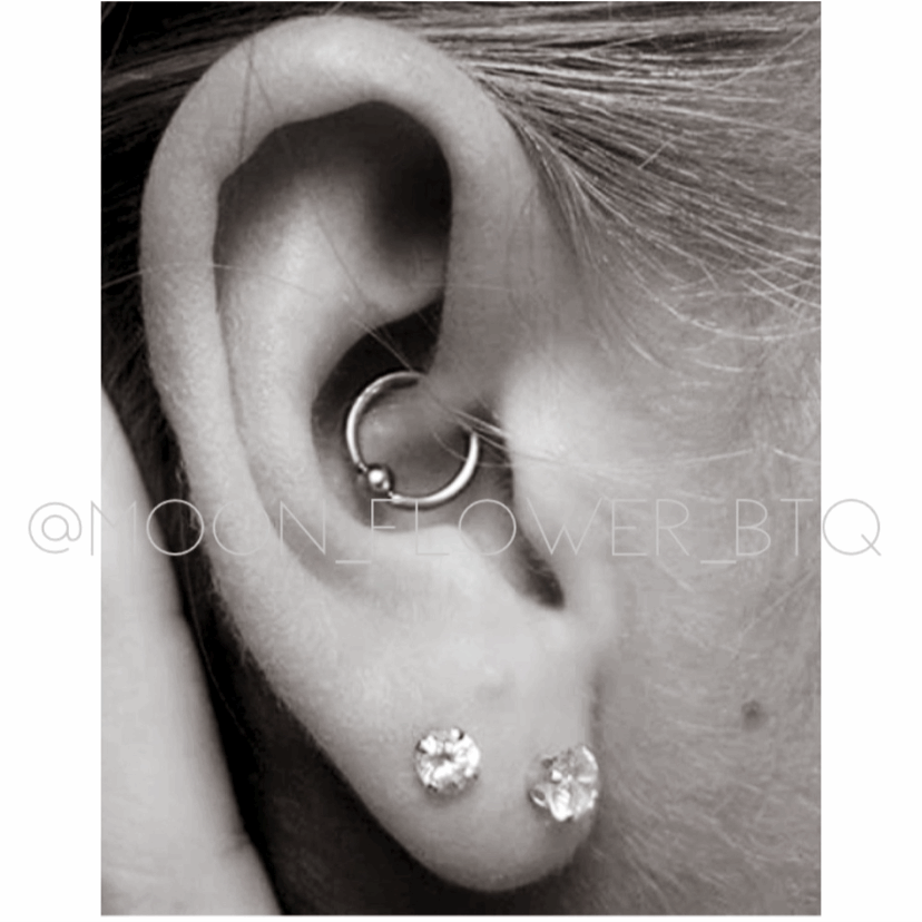 Fixed Ball Hoop Nose Ring 10mm 20G Stainless Steel Cartilage Piercing