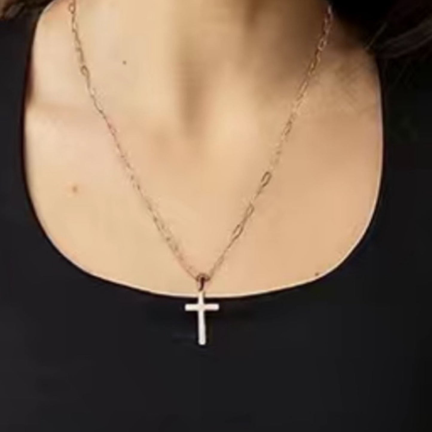 Simple Minimalist Gold Cross Necklace