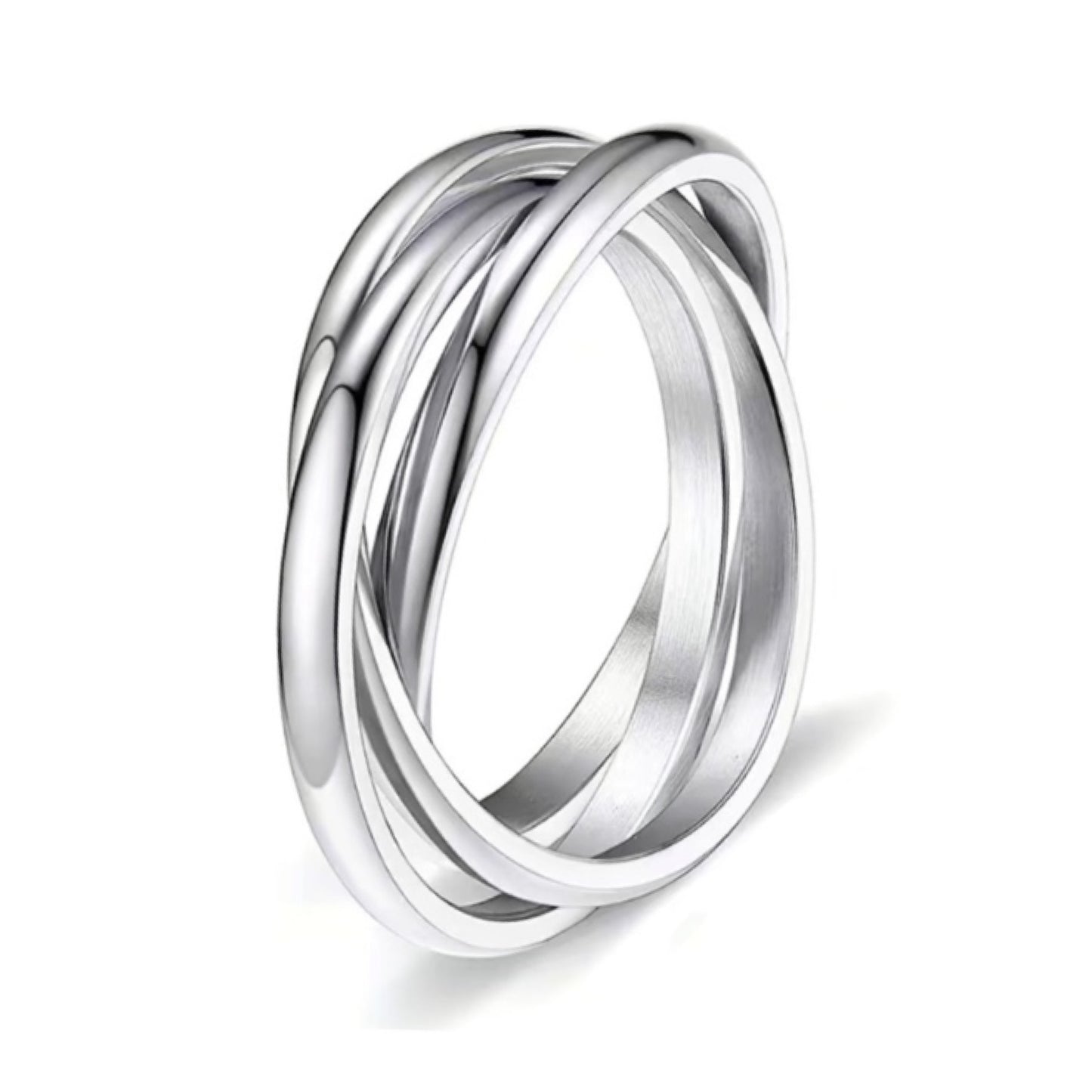 Triple Interconnected Stainless Steel Anxiety Fidget Ring