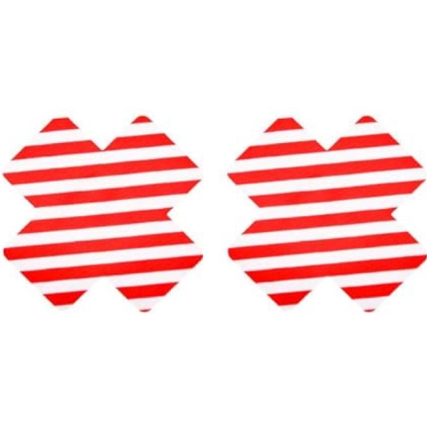 Red Striped X Shaped Breast Petals Pasties