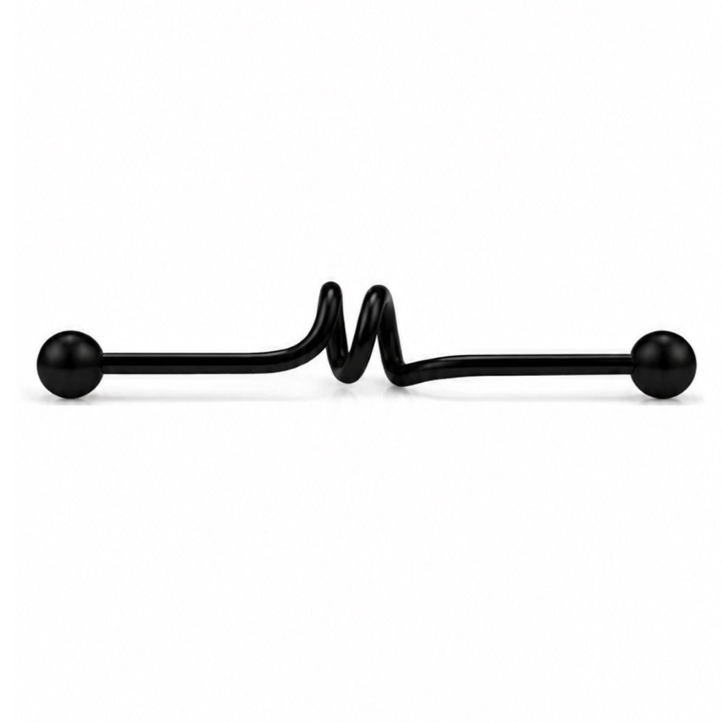 Black Stainless Steel Spiral Industrial Barbell