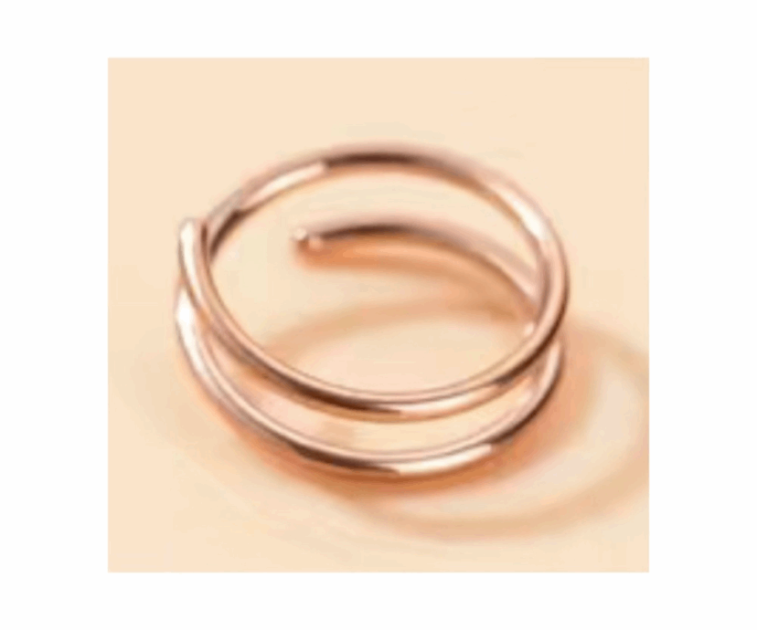 Double Hoop Nose Ring for Single Piercing - Rose Gold