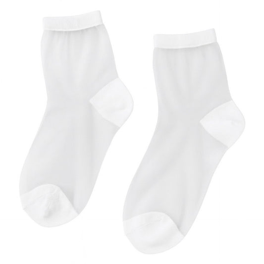White Sheer Mesh Transparent Nylon Ankle Socks | Kawaii Dressy Retro