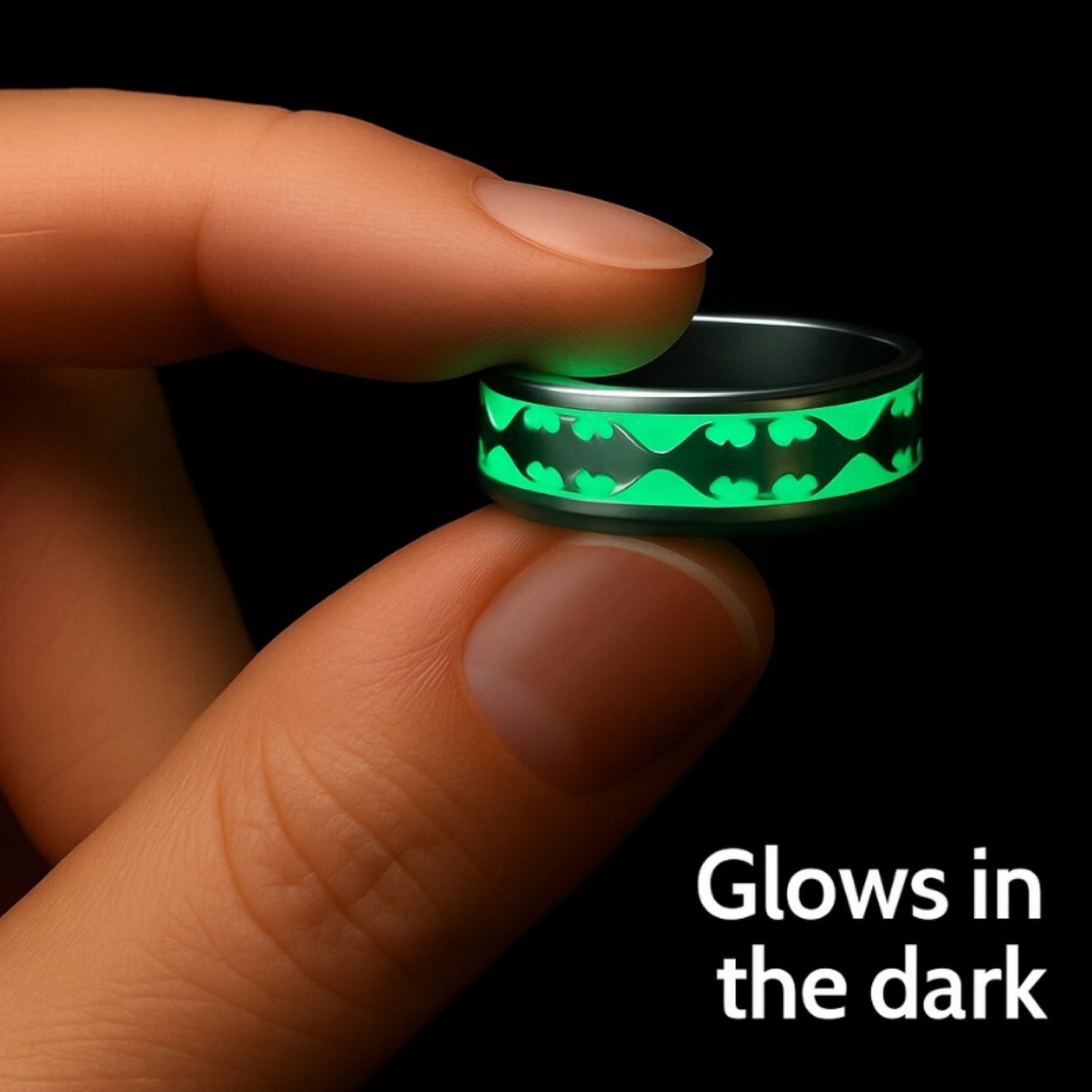 Glow in the Dark Bat Ring | Stainless Steel Band | Luminous Batman Style Jewelry