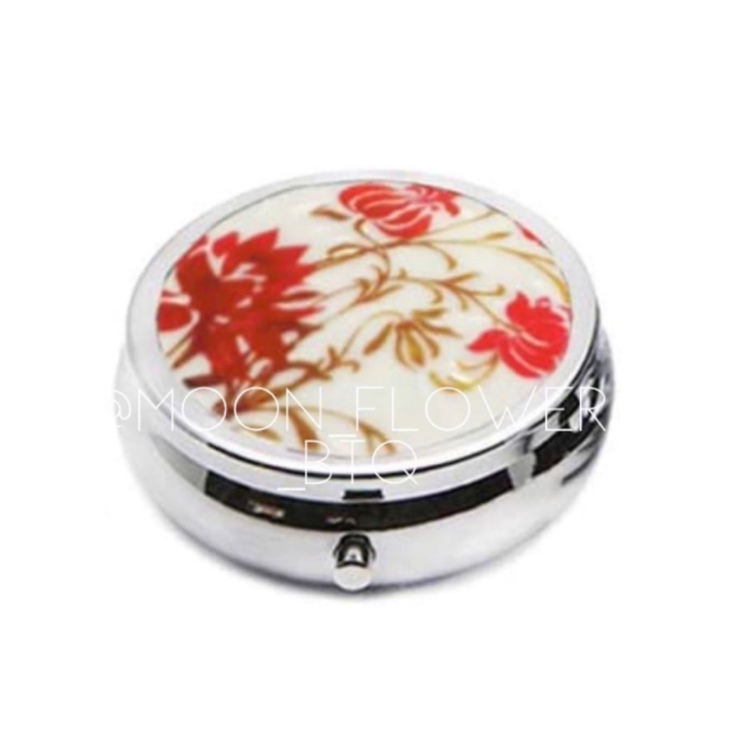 Pretty Floral Pill Case Travel Container