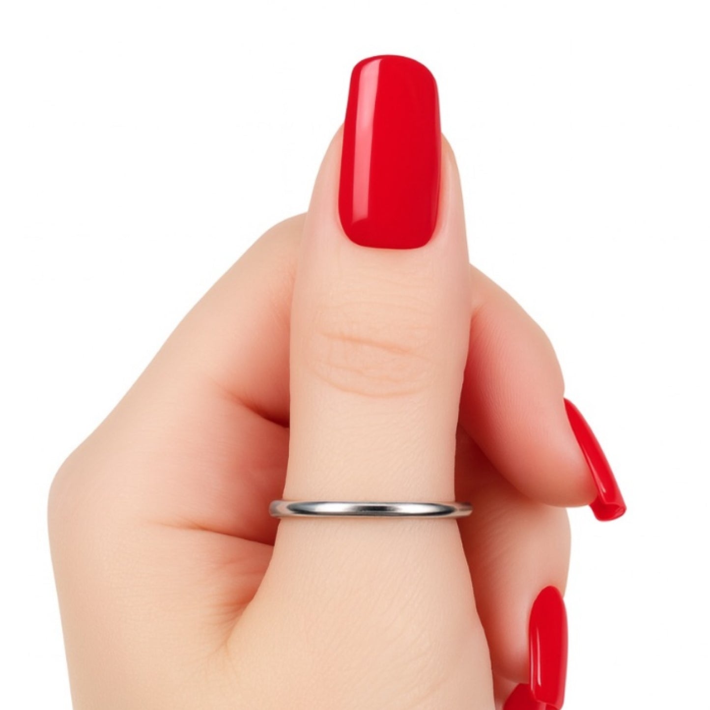 Minimal Stainless Steel Thin Band Ring – Stackable Silver Ring