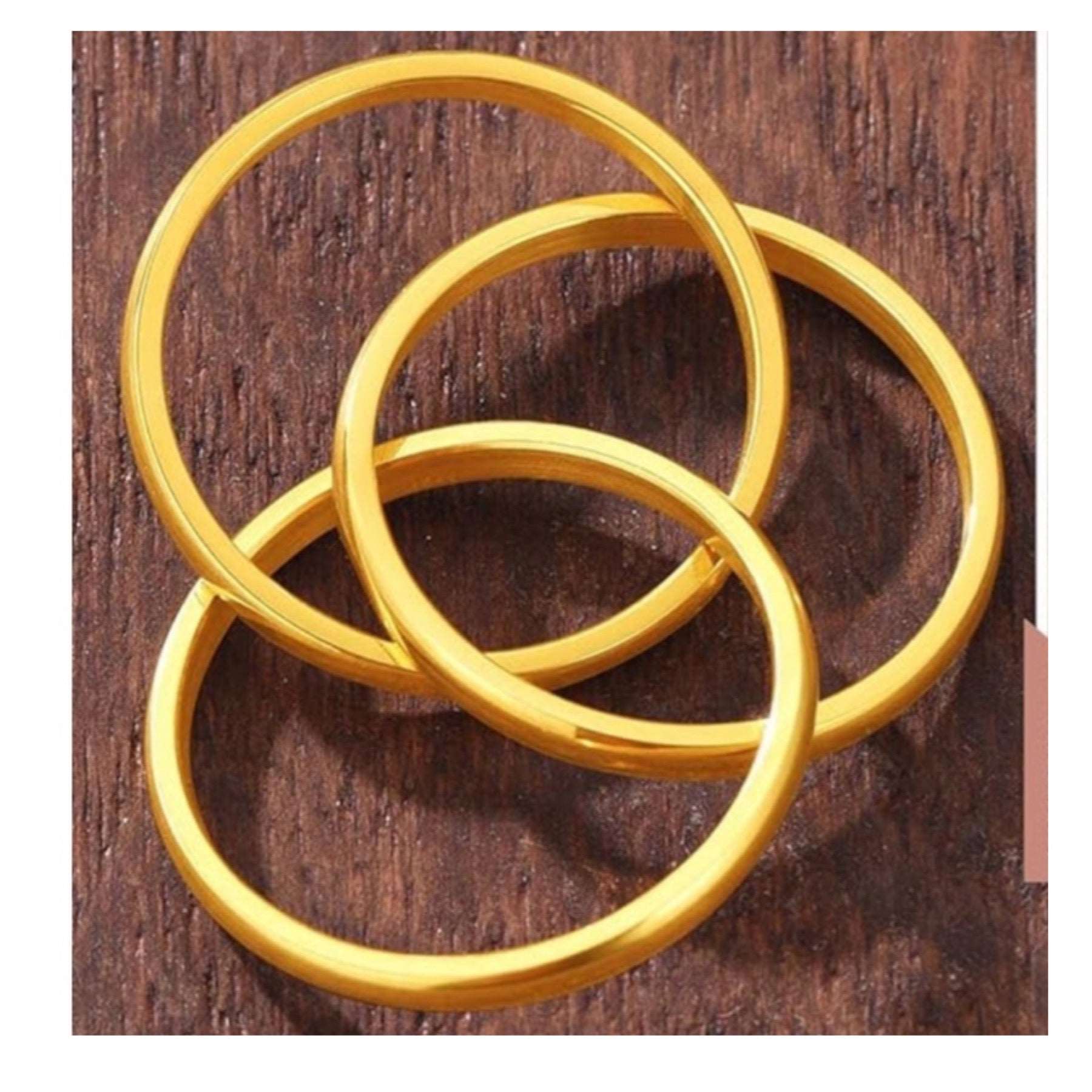 Gold Triple Interconnected Stainless Steel Anxiety Fidget Ring