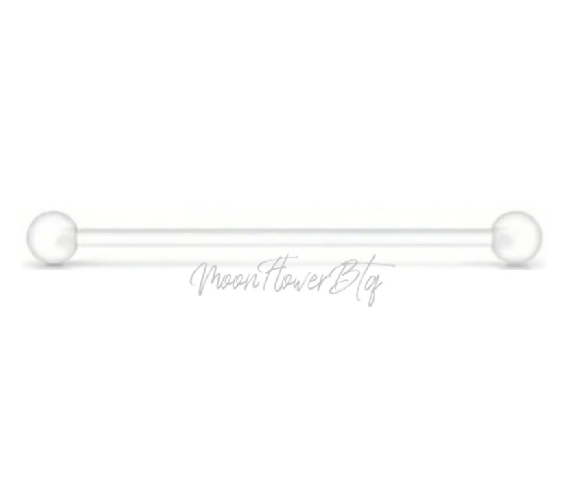 Clear Acrylic Retainer Industrial Barbell Earring