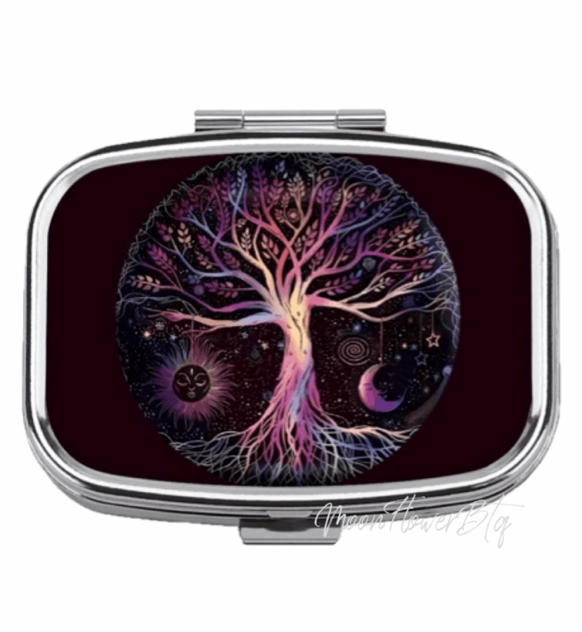 Tree of Darkness Pill Case Travel Container